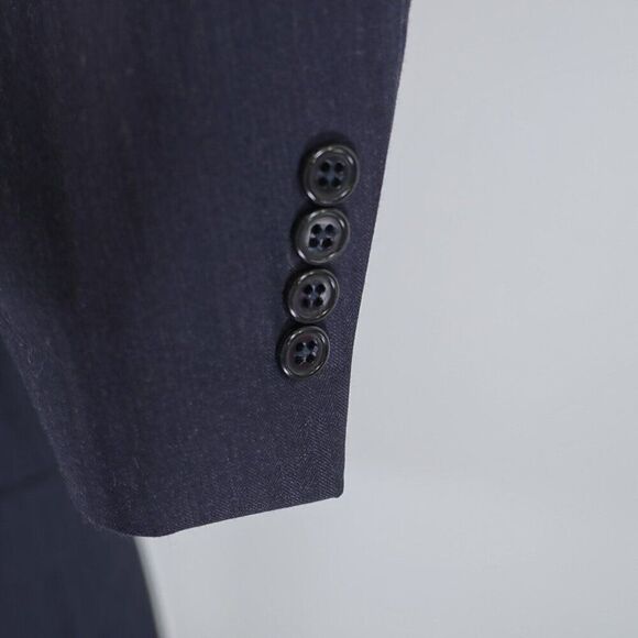 Jos A Bank Tailored Fit Signature Wool Blue Herringbone 42R Blazer / Suit Jacket - Picture 3 of 12